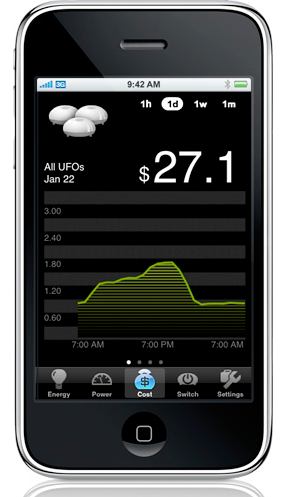 Illustration for article titled Visible Energy UFO Power Strip Gets Its Commands From Your iPhone